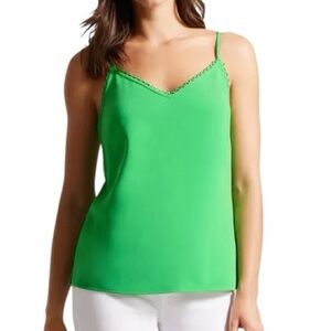 NWT Ted Baker Andreno Strappy Green Camisole Tank Top w/ Scalloped Trim - S